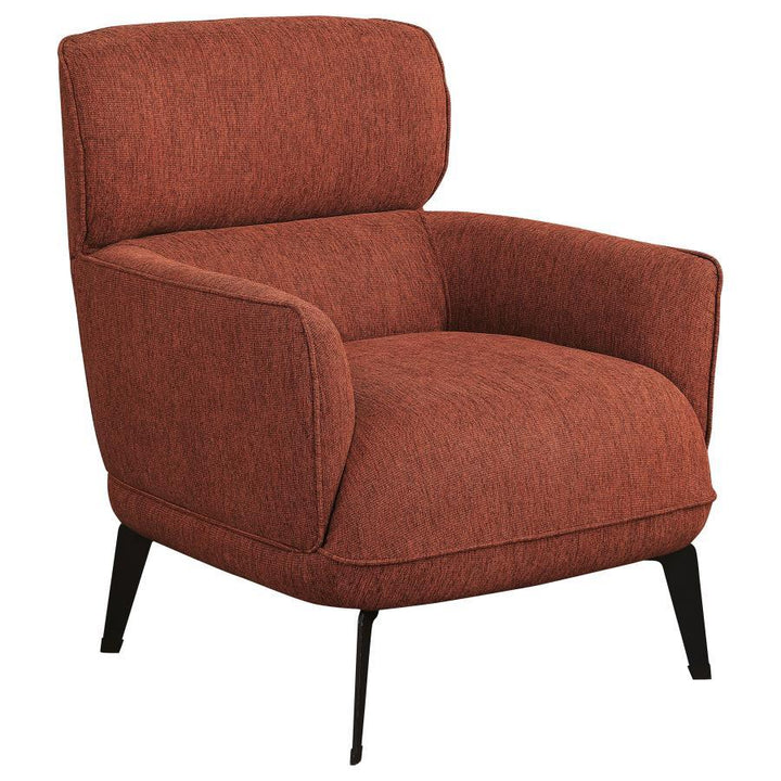 Andrea - Upholstered Crecent Arm Accent Chair - Orange Arm Chair modern furniture Contempo Furniture