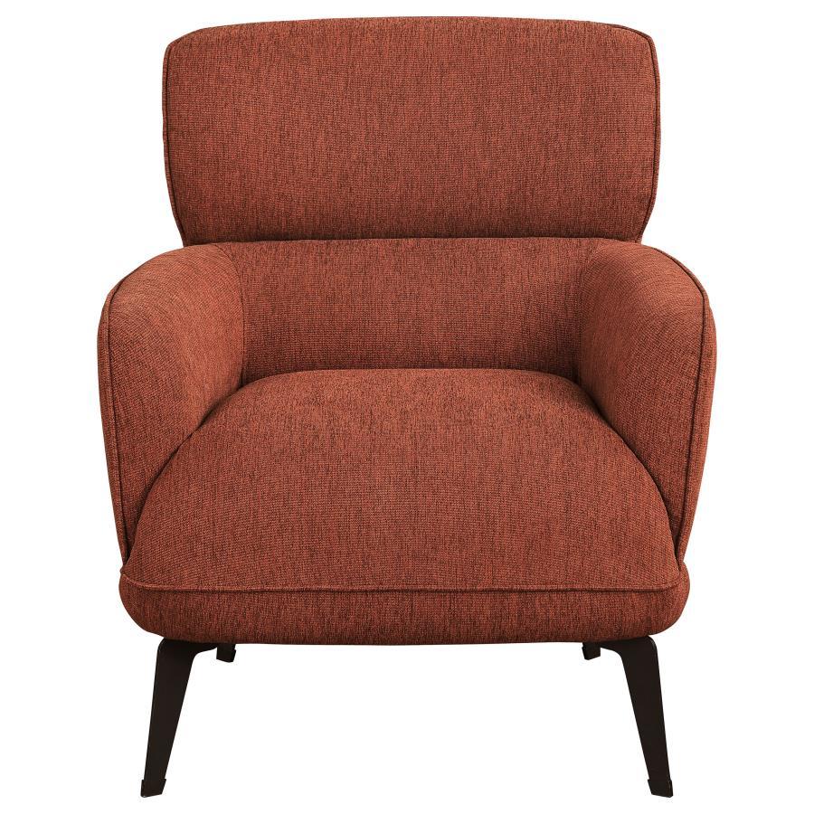 Andrea - Upholstered Crecent Arm Accent Chair - Orange Arm Chair modern furniture Contempo Furniture
