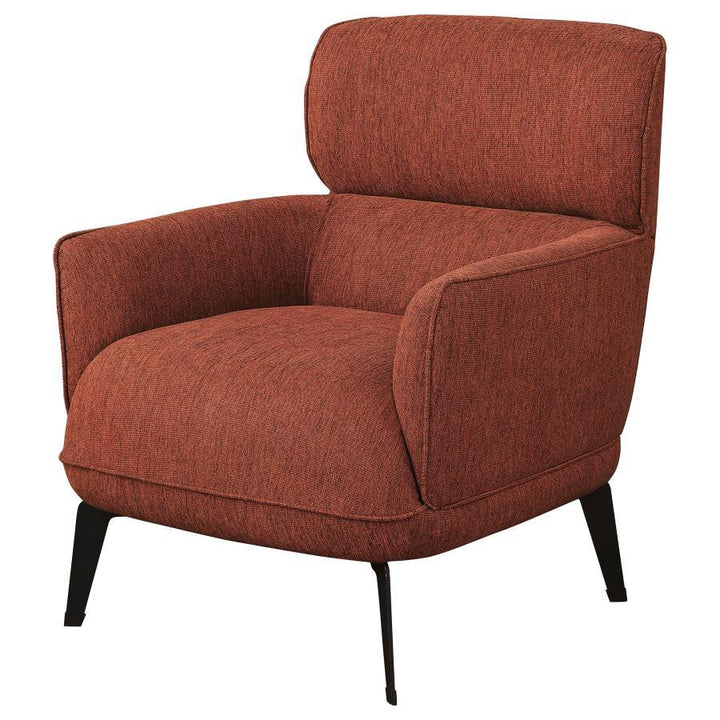 Andrea - Upholstered Crecent Arm Accent Chair - Orange Arm Chair modern furniture Contempo Furniture