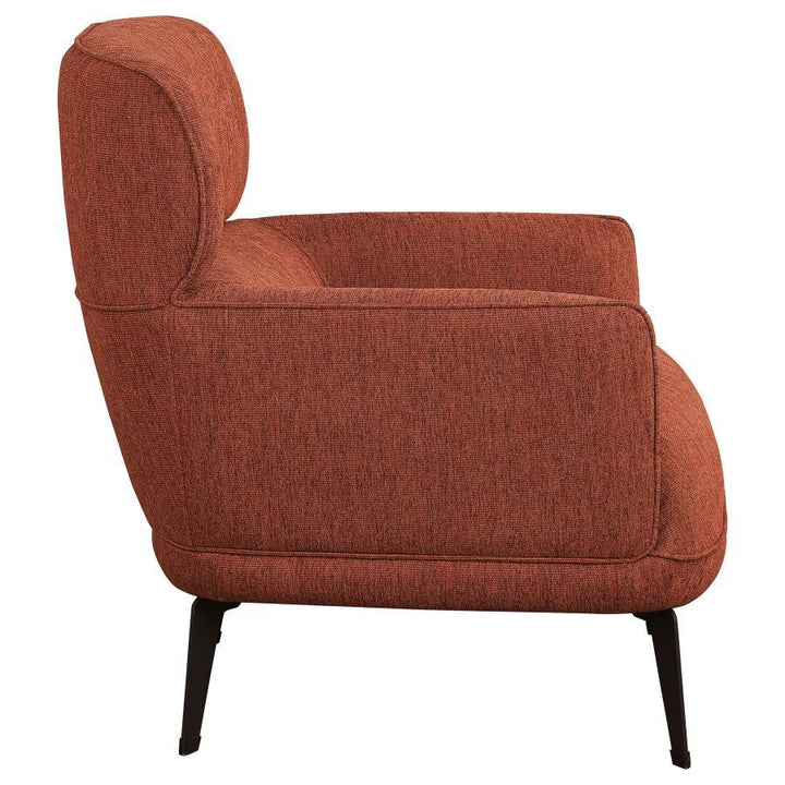 Andrea - Upholstered Crecent Arm Accent Chair - Orange Arm Chair modern furniture Contempo Furniture