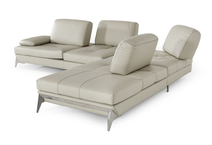 Andrea - Modern Grey Leather Sectional Sofa