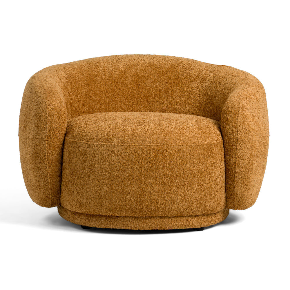 Andrew - Modern Orange Fabric Swivel Accent Chair - View 5