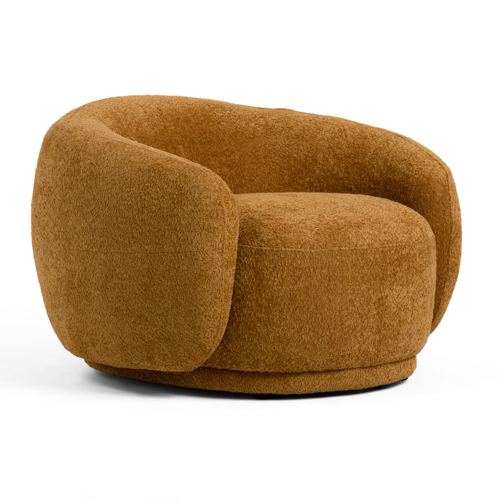 Andrew - Modern Orange Fabric Swivel Accent Chair