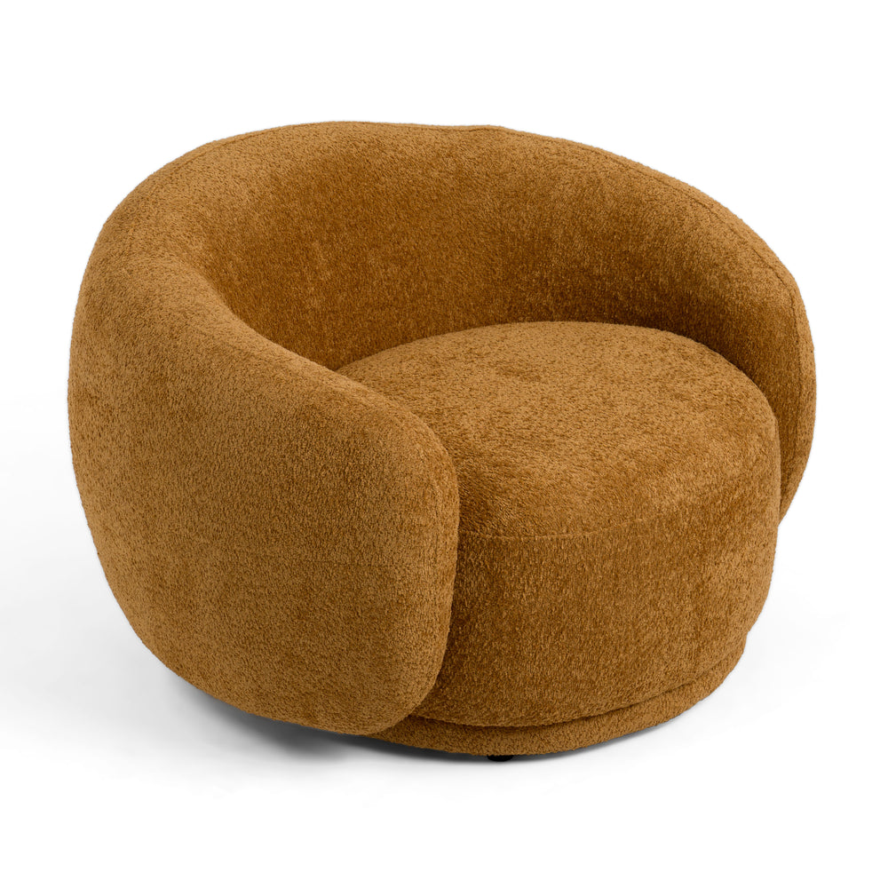 Andrew - Modern Orange Fabric Swivel Accent Chair - View 6