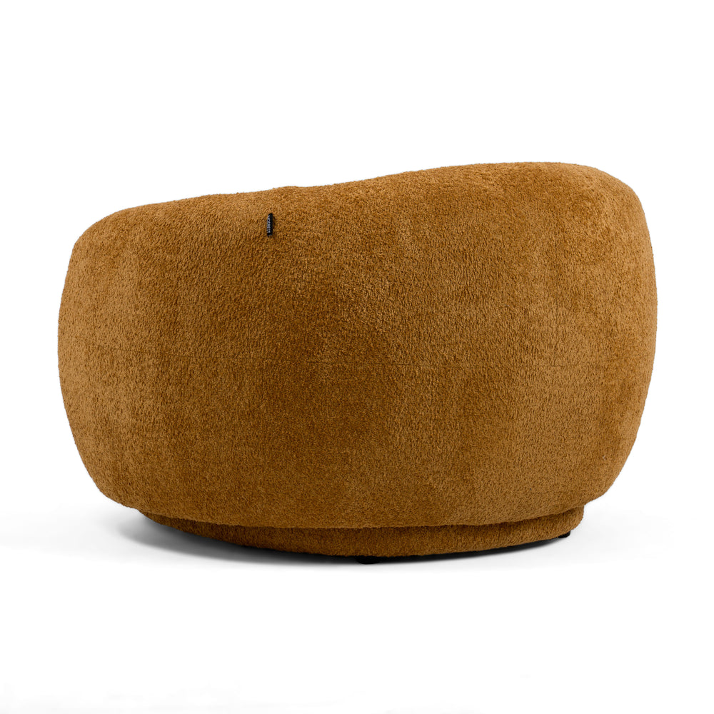 Andrew - Modern Orange Fabric Swivel Accent Chair - View 9