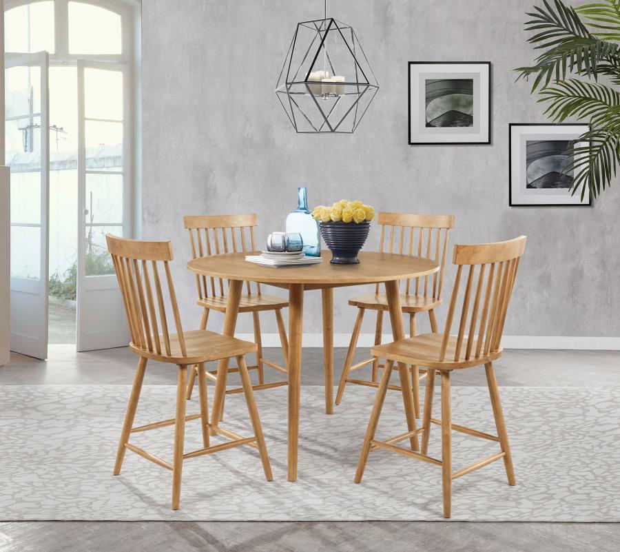 Andrews - 5 Piece Round Counter Height Dining Set - Light Ash 5 - Piece Dining Room Set modern furniture Contempo Furniture
