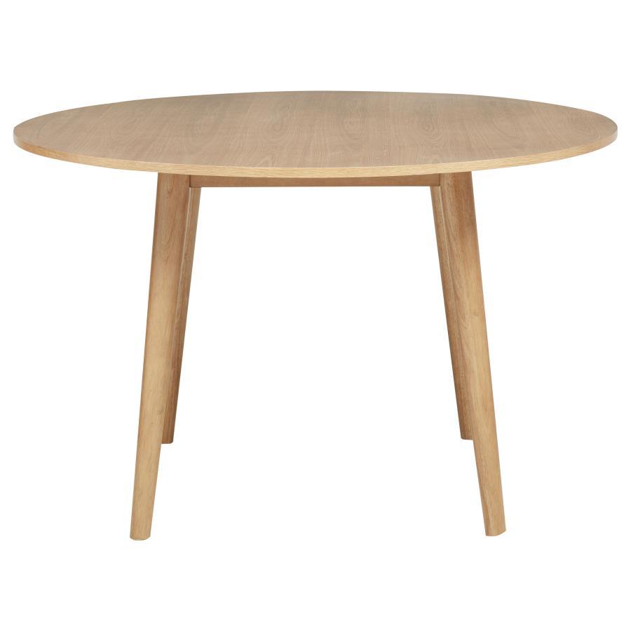 Andrews - 5 Piece Round Dining Table Set - Light Ash And White 5 - Piece Dining Room Set modern furniture Contempo Furniture