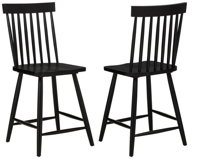 Andrews - Windsor Counter Height Dining Side Chair (Set of 2) - Black Chair Set modern furniture Contempo Furniture