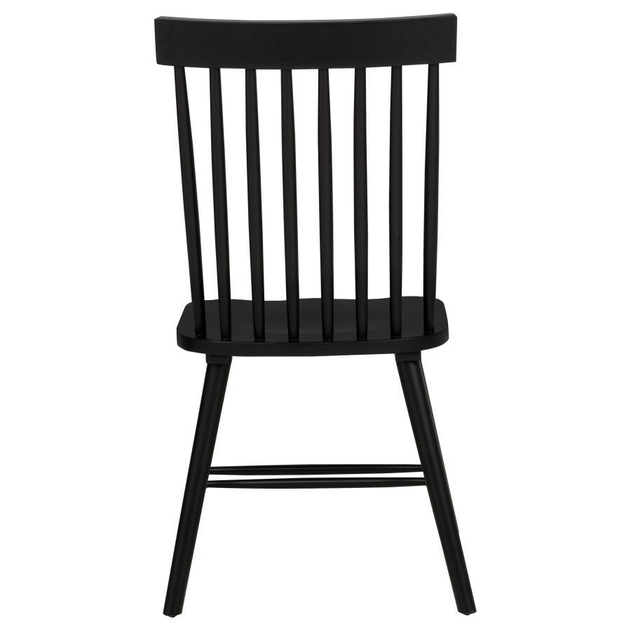 Andrews - Windsor Spindle Back Dining Side Chair (Set of 2) - Black Chair Set modern furniture Contempo Furniture