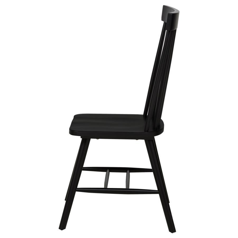 Andrews - Windsor Spindle Back Dining Side Chair (Set of 2) - Black Chair Set modern furniture Contempo Furniture