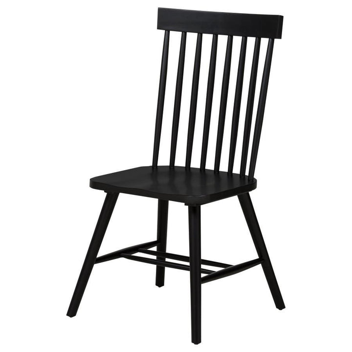 Andrews - Windsor Spindle Back Dining Side Chair (Set of 2) - Black Chair Set modern furniture Contempo Furniture