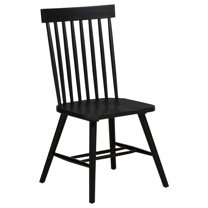 Andrews - Windsor Spindle Back Dining Side Chair (Set of 2) - Black Chair Set modern furniture Contempo Furniture