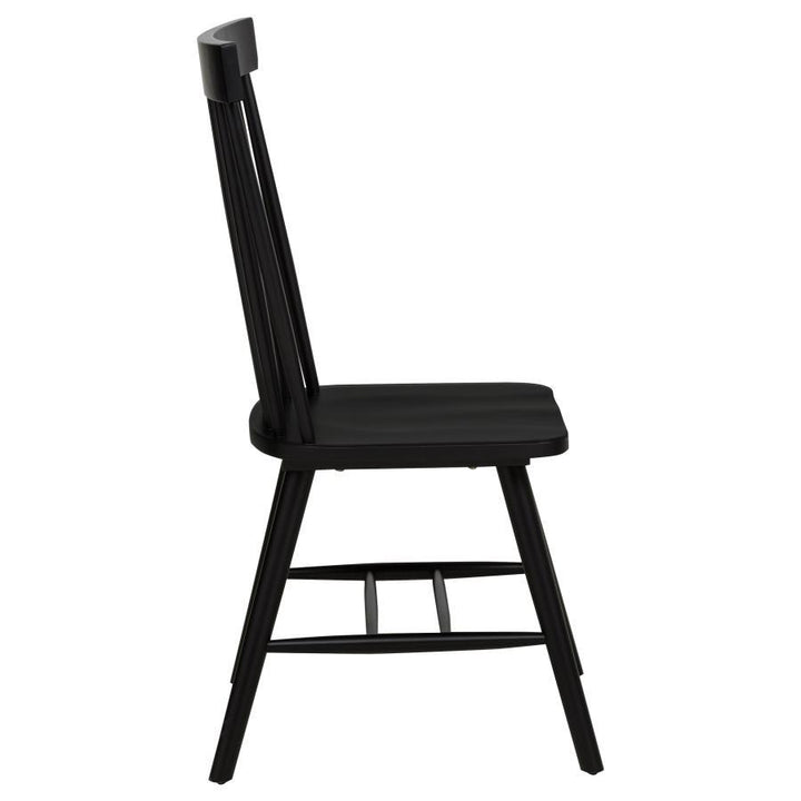 Andrews - Windsor Spindle Back Dining Side Chair (Set of 2) - Black Chair Set modern furniture Contempo Furniture