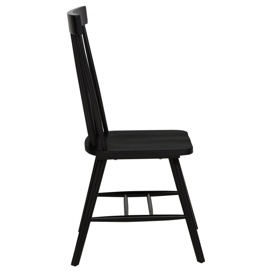 Andrews - Windsor Spindle Back Dining Side Chair (Set of 2) - Black Chair Set modern furniture Contempo Furniture