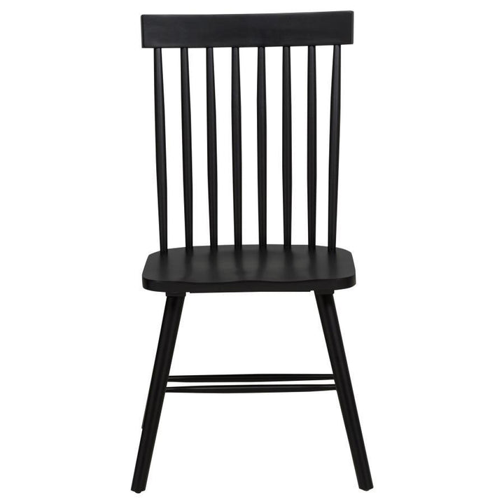 Andrews - Windsor Spindle Back Dining Side Chair (Set of 2) - Black Chair Set modern furniture Contempo Furniture