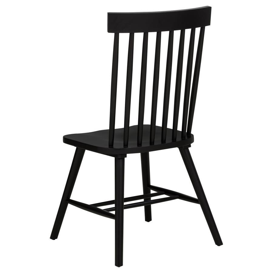 Andrews - Windsor Spindle Back Dining Side Chair (Set of 2) - Black Chair Set modern furniture Contempo Furniture