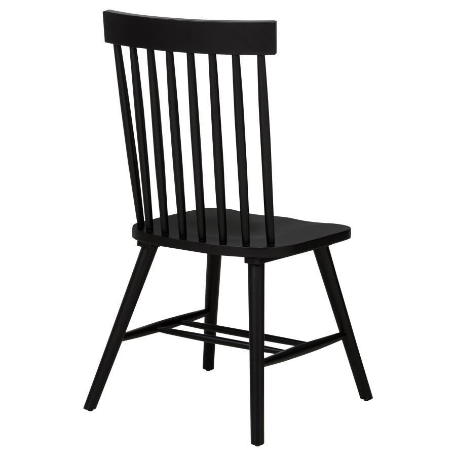 Andrews - Windsor Spindle Back Dining Side Chair (Set of 2) - Black Chair Set modern furniture Contempo Furniture