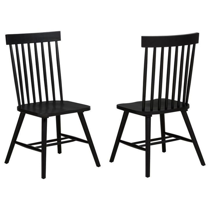 Andrews - Windsor Spindle Back Dining Side Chair (Set of 2) - Black Chair Set modern furniture Contempo Furniture