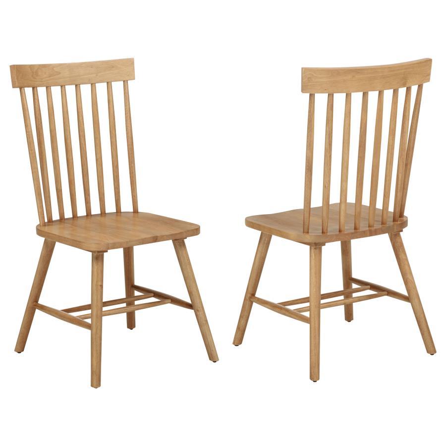 Andrews - Windsor Spindle Back Dining Side Chair (Set of 2) - Light Ash Chair Set modern furniture Contempo Furniture