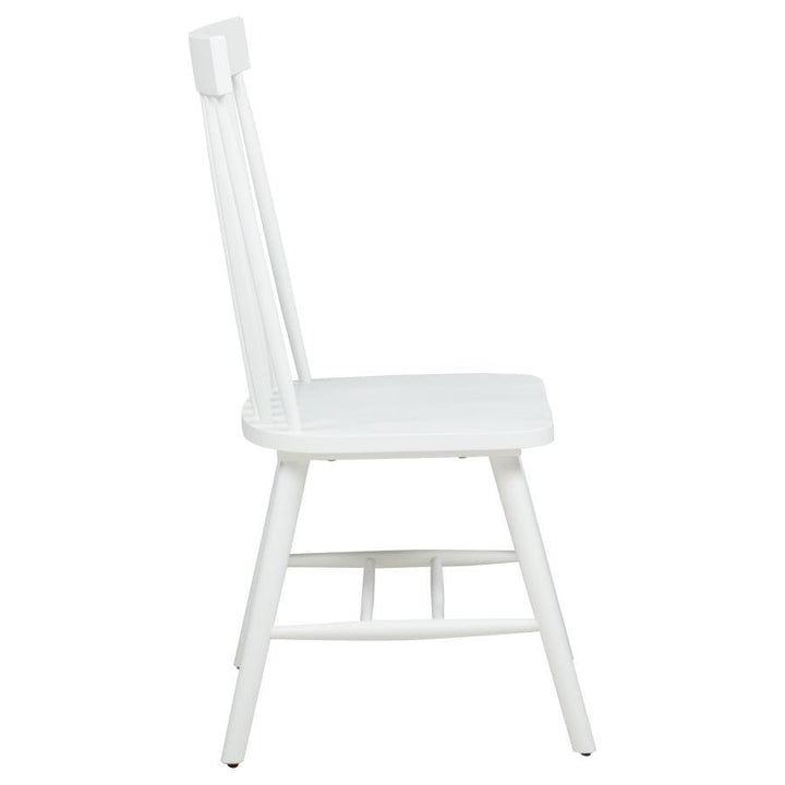Andrews - Windsor Spindle Back Dining Side Chair (Set of 2) - White Chair Set modern furniture Contempo Furniture