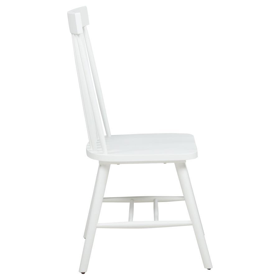 Andrews - Windsor Spindle Back Dining Side Chair (Set of 2) - White Chair Set modern furniture Contempo Furniture