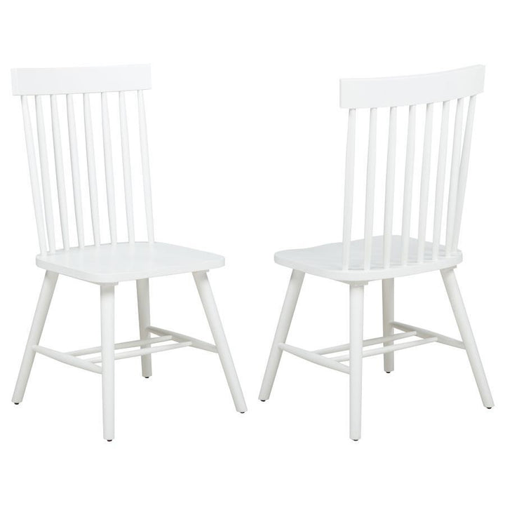Andrews - Windsor Spindle Back Dining Side Chair (Set of 2) - White Chair Set modern furniture Contempo Furniture