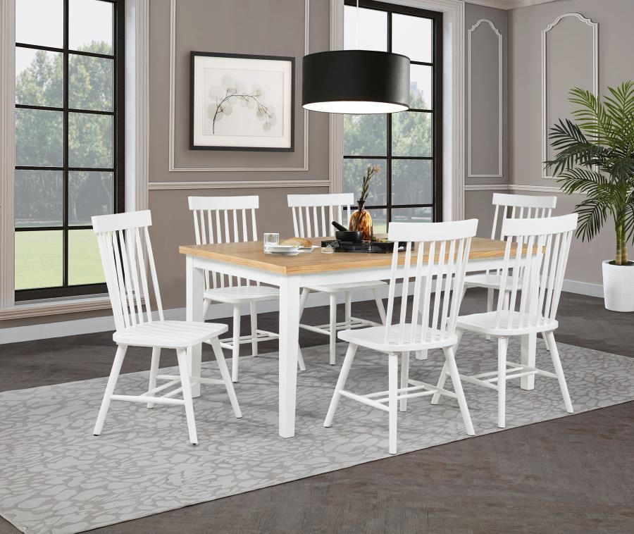 Andrews - Windsor Spindle Back Dining Side Chair (Set of 2) - White Chair Set modern furniture Contempo Furniture