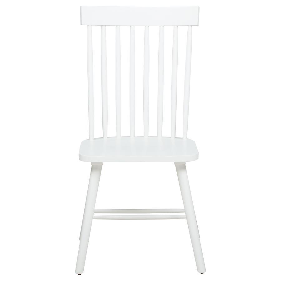 Andrews - Windsor Spindle Back Dining Side Chair (Set of 2) - White Chair Set modern furniture Contempo Furniture