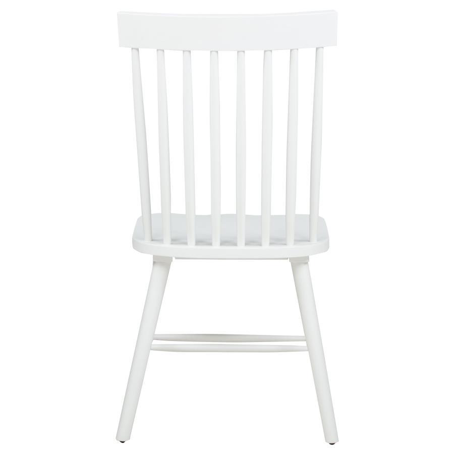 Andrews - Windsor Spindle Back Dining Side Chair (Set of 2) - White Chair Set modern furniture Contempo Furniture