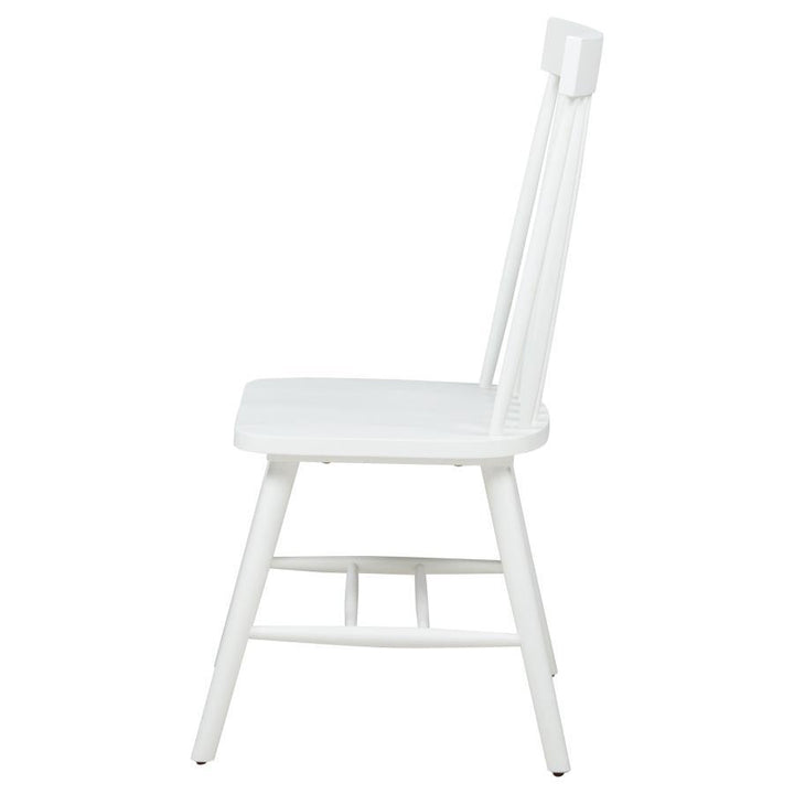 Andrews - Windsor Spindle Back Dining Side Chair (Set of 2) - White Chair Set modern furniture Contempo Furniture