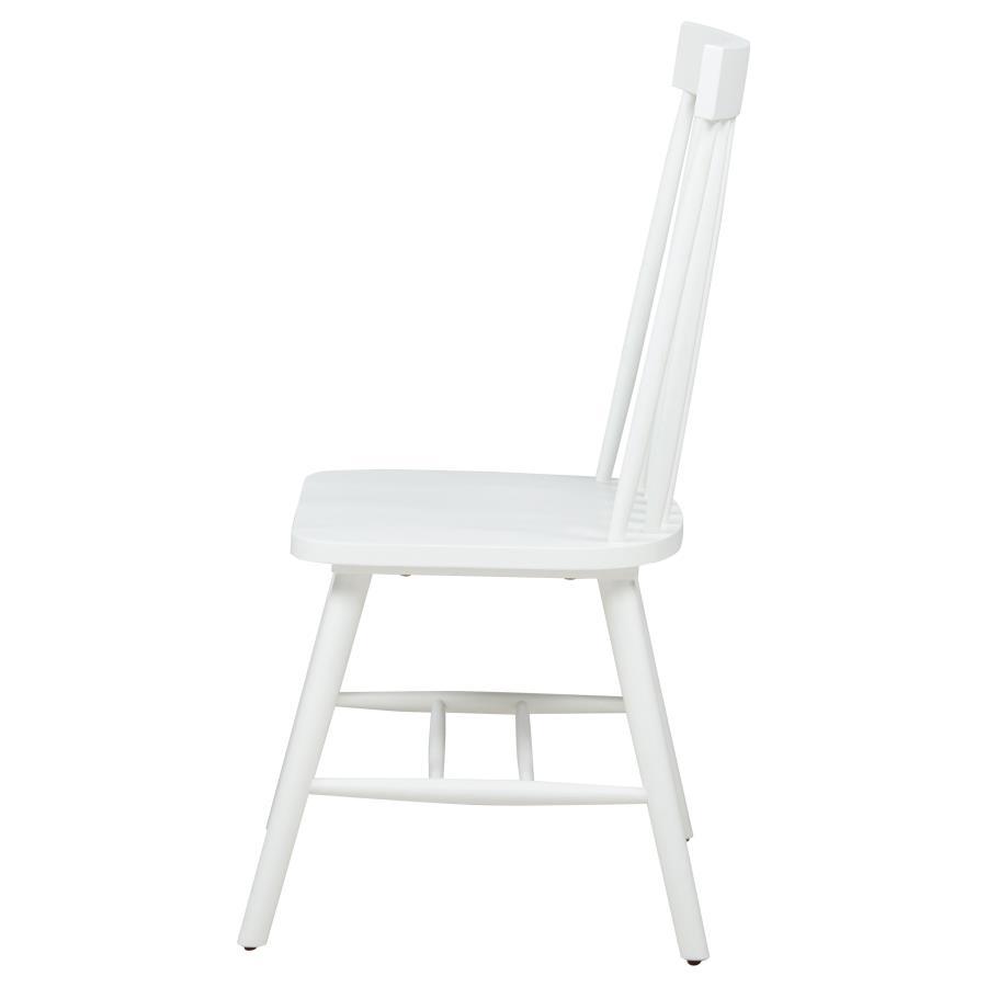 Andrews - Windsor Spindle Back Dining Side Chair (Set of 2) - White Chair Set modern furniture Contempo Furniture