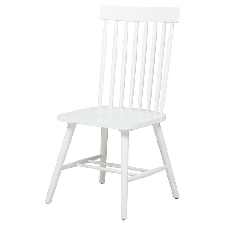 Andrews - Windsor Spindle Back Dining Side Chair (Set of 2) - White Chair Set modern furniture Contempo Furniture