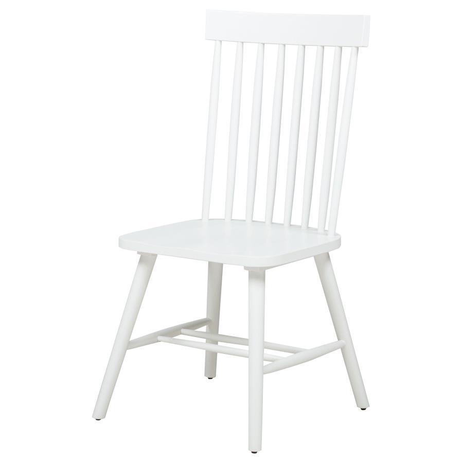 Andrews - Windsor Spindle Back Dining Side Chair (Set of 2) - White Chair Set modern furniture Contempo Furniture