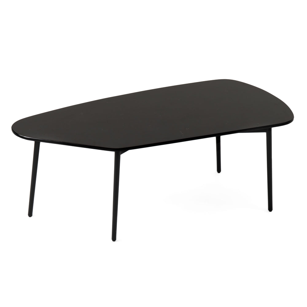 Andros - Black Marble + Black Metal Coffee Table - View 2