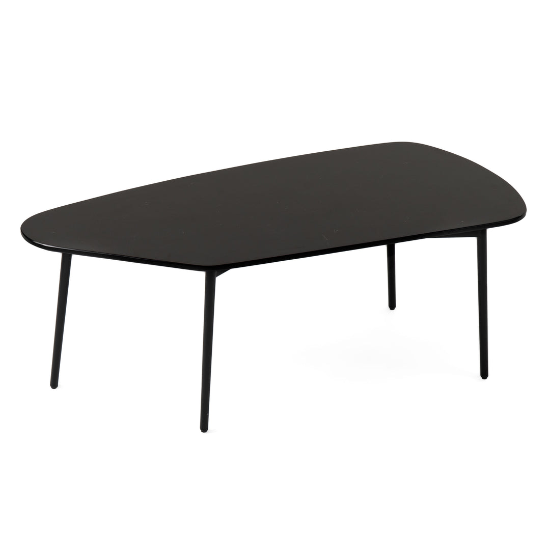 Andros - Black Marble + Black Metal Coffee Table