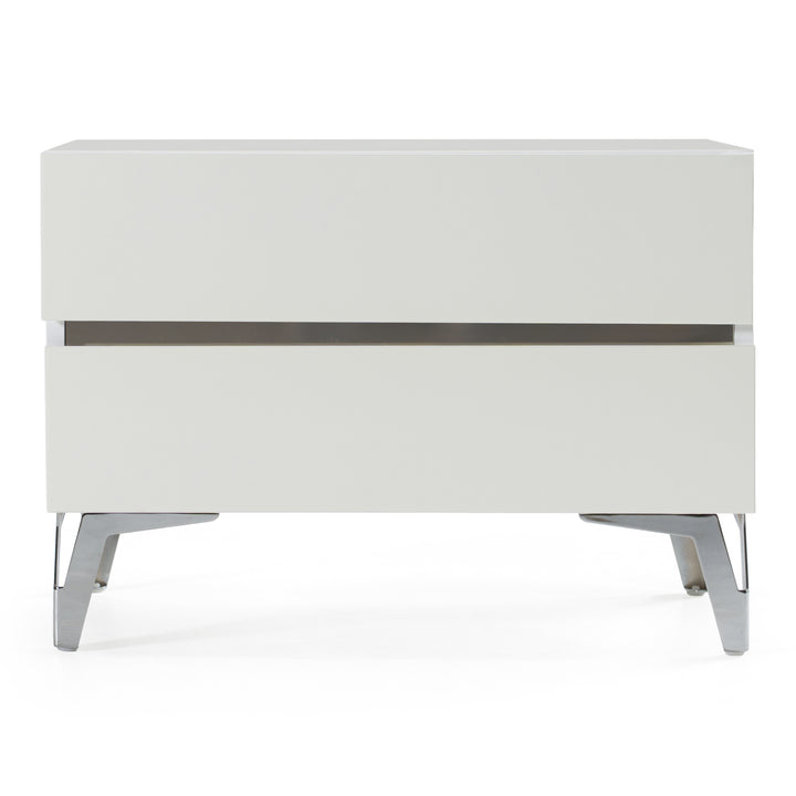 Angela - Italian Modern White Nightstand