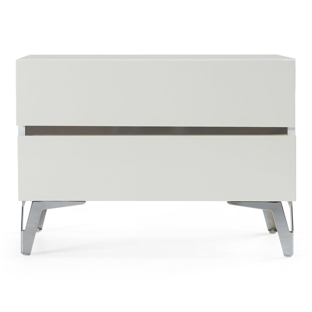 Angela - Italian Modern White Nightstand