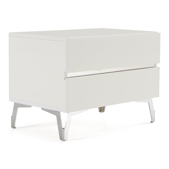 Angela - Italian Modern White Nightstand