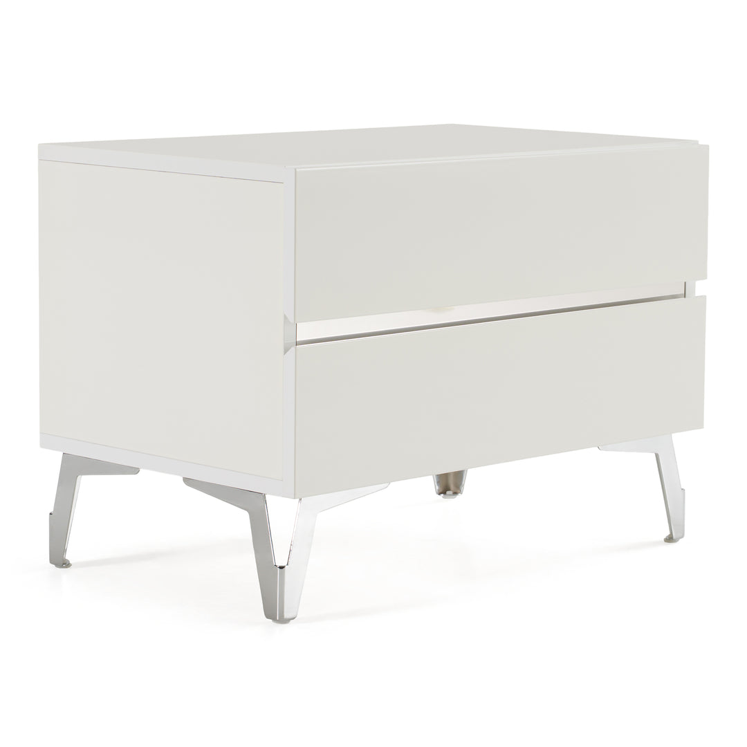 Angela - Italian Modern White Nightstand