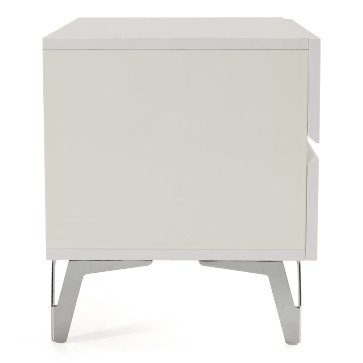 Angela - Italian Modern White Nightstand