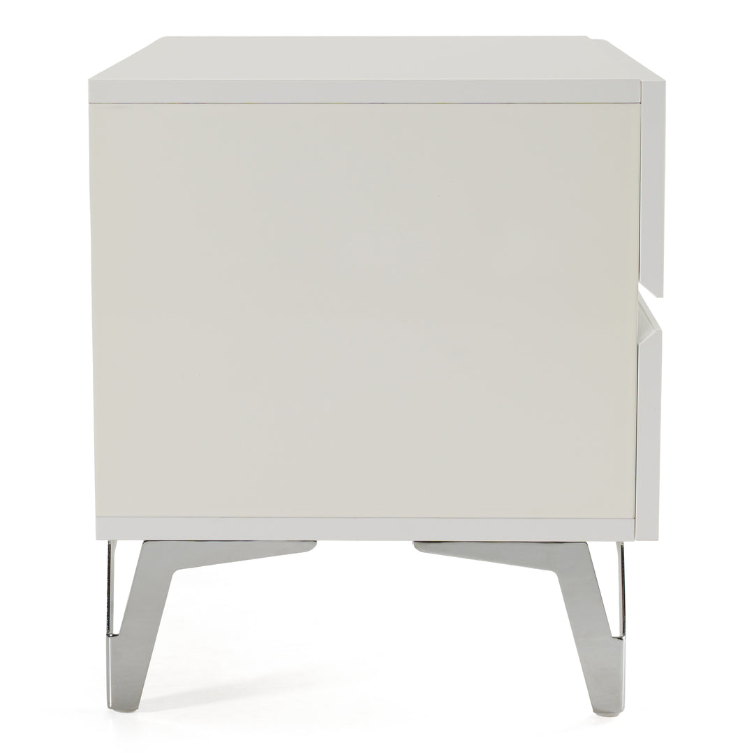 Angela - Italian Modern White Nightstand