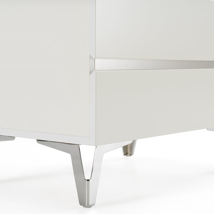 Angela - Italian Modern White Nightstand