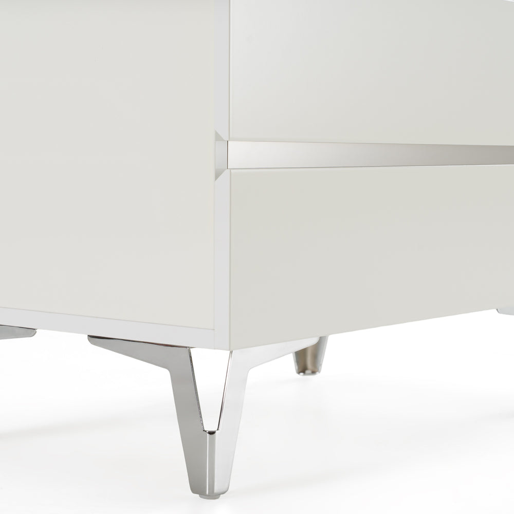 Angela - Italian Modern White Nightstand - View 6