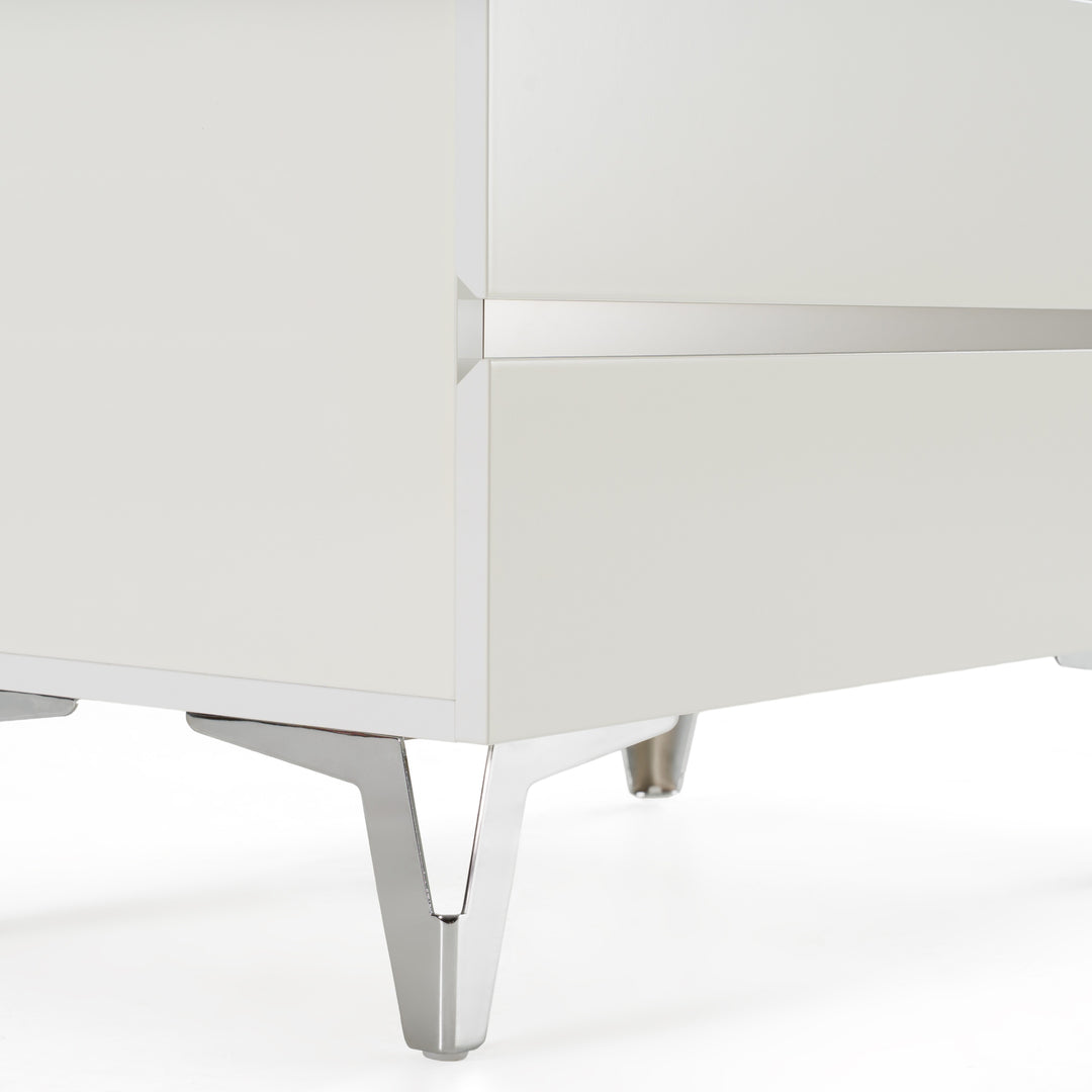 Angela - Italian Modern White Nightstand