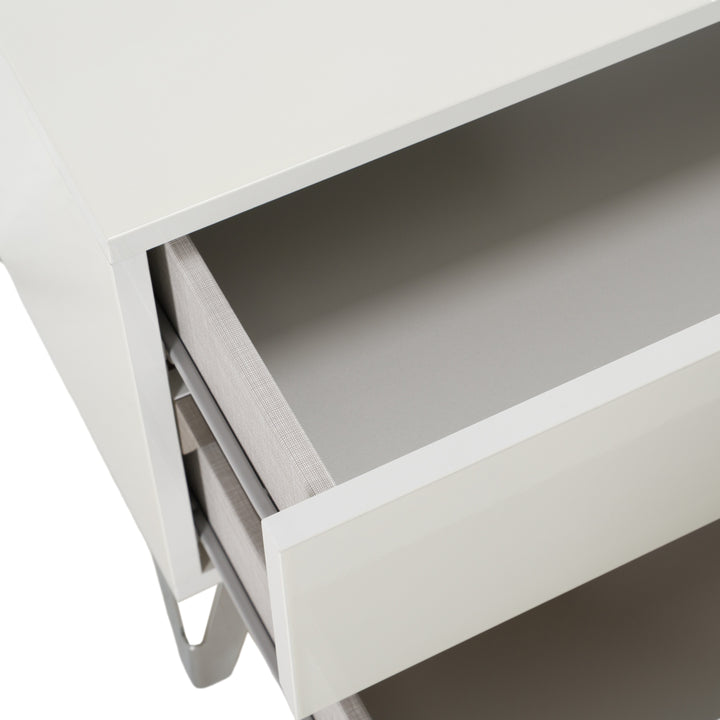 Angela - Italian Modern White Nightstand
