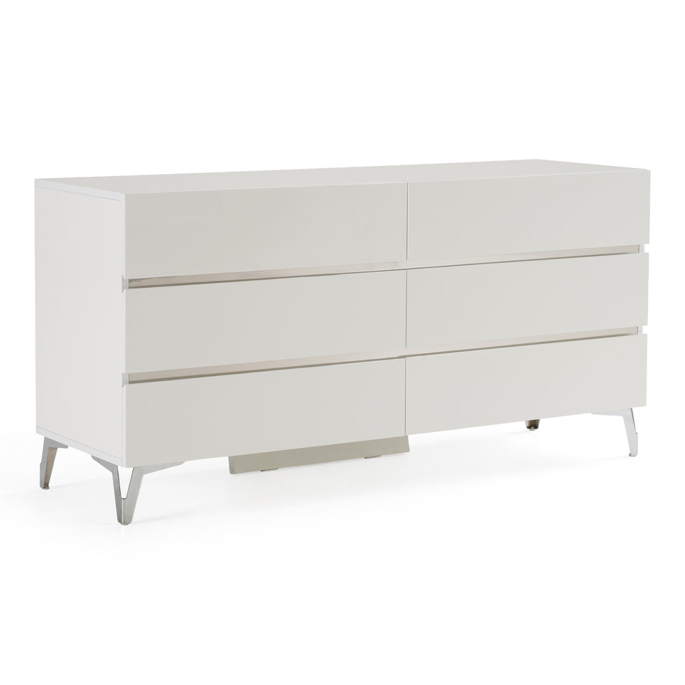 Angela - Italian Modern White Dresser - View 2