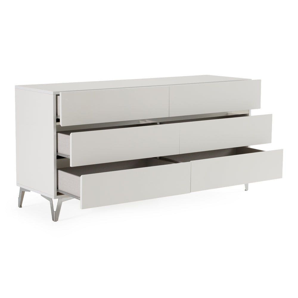 Angela - Italian Modern White Dresser - View 3