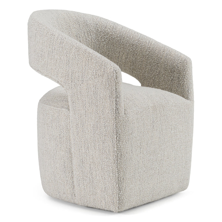Angie  Modern Beige Fabric Dining Chair