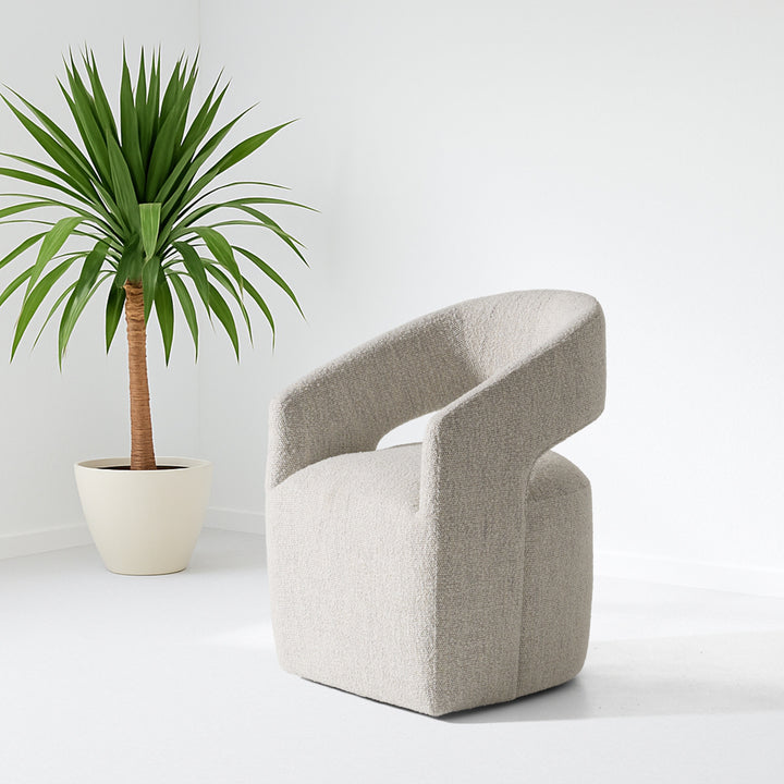 Angie  Modern Beige Fabric Dining Chair