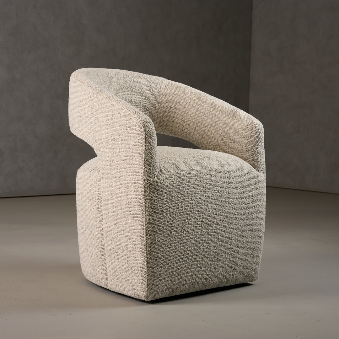 Angie  Modern Beige Fabric Dining Chair